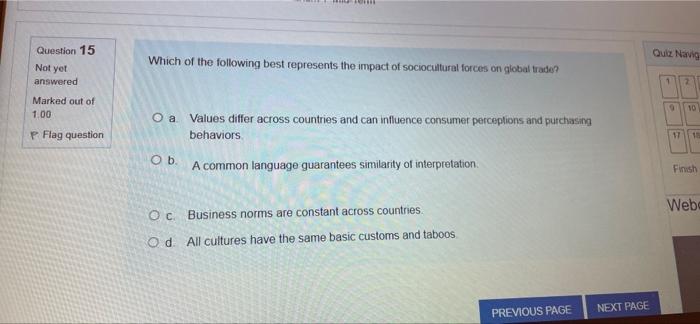 Question 14 Not yet Quae answered Marked out of