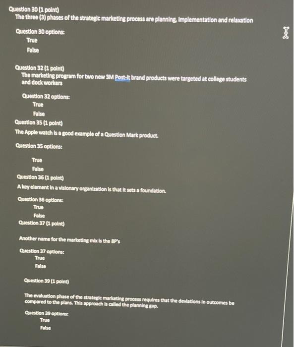 Question 30 (1 point) The three (3) phases of the