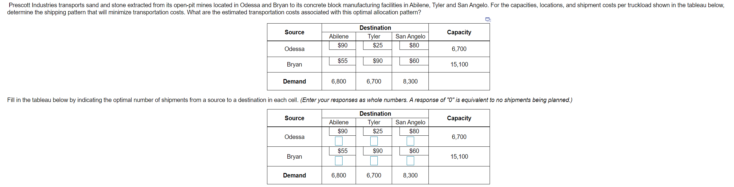 Prescott Industries transports sand and stone