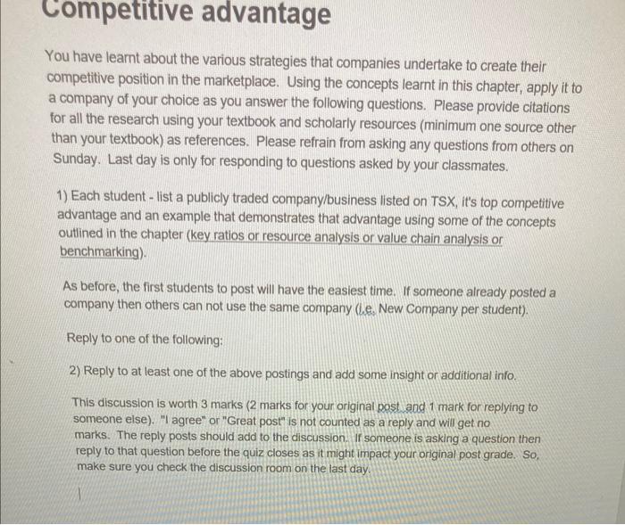 select one company listed on TSX and answer the 2