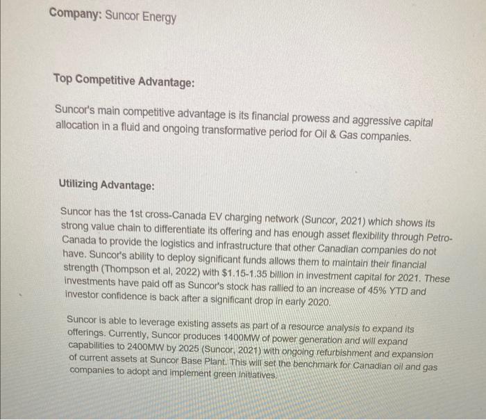 select one company listed on TSX and answer the 2