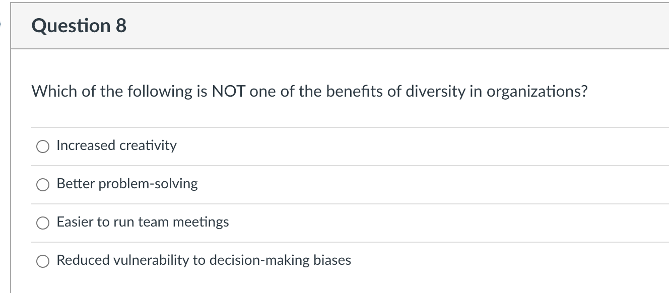 Question 8 Which of the following is NOT one of