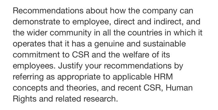 (3 recommendations) Recommendations about how the