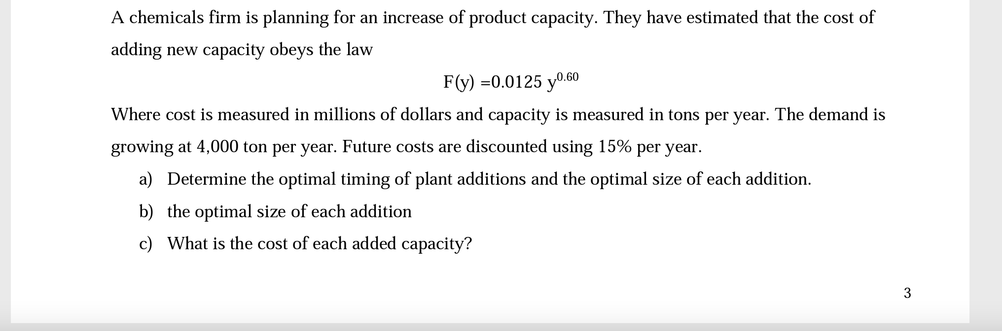 A chemicals firm is planning for an increase of