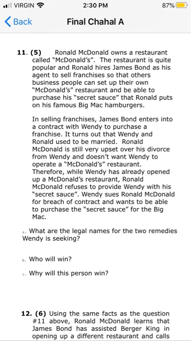 . VIRGIN 2:30 PM 87% < Back Final Chahal A