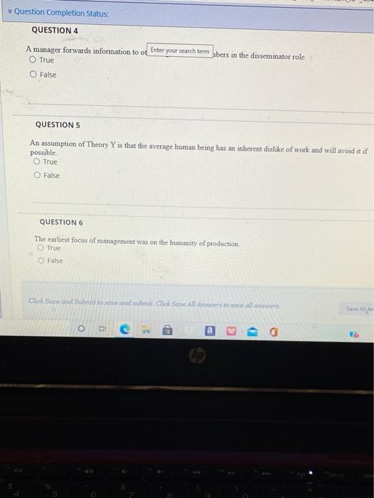 Management 101 Question Completion Status: Mass