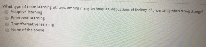 What type of team learning utilizes, among many