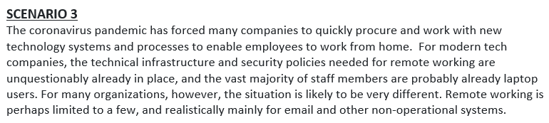 SCENARIO 3 The coronavirus pandemic has forced