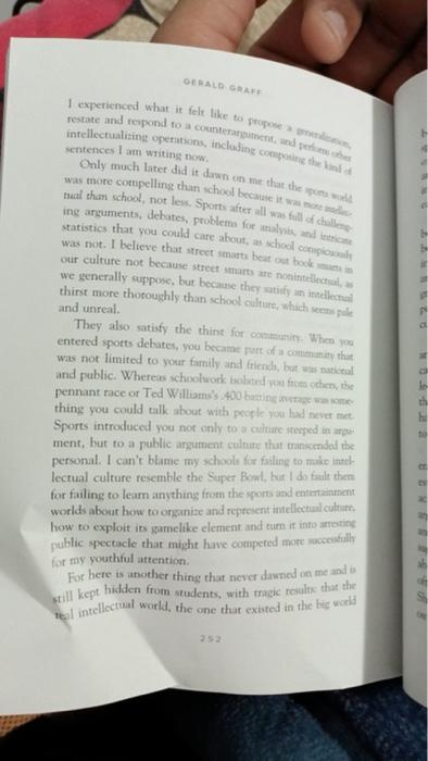What does Graff mean by street smarts? p248 2.