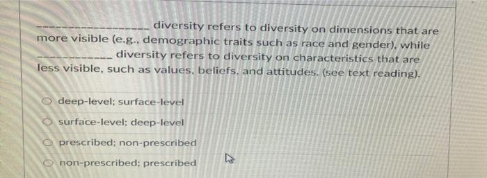 pls read carefully and reply diversity refers to