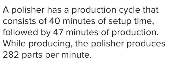 A polisher has a production cycle that consists
