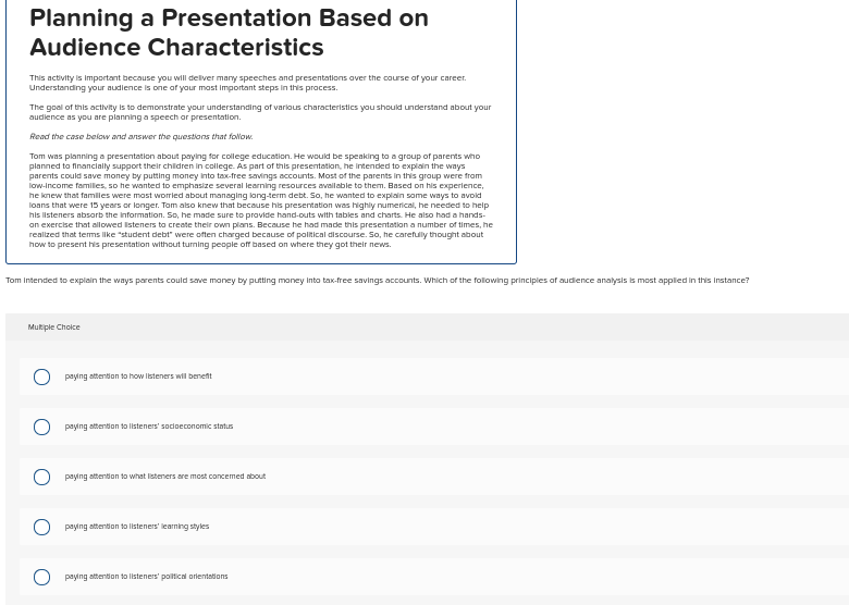 Planning a Presentation Based on Audience