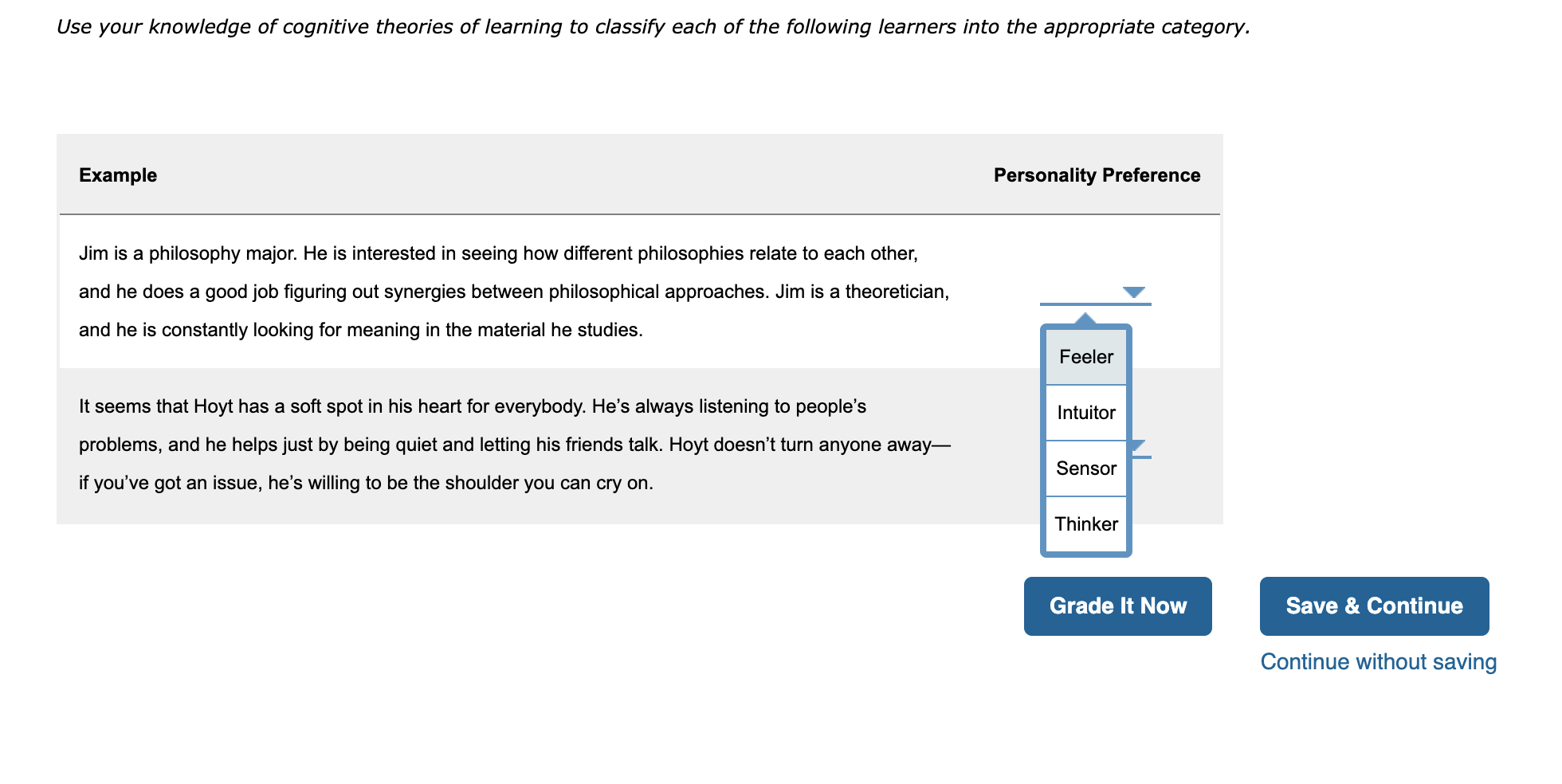 Use your knowledge of cognitive theories of