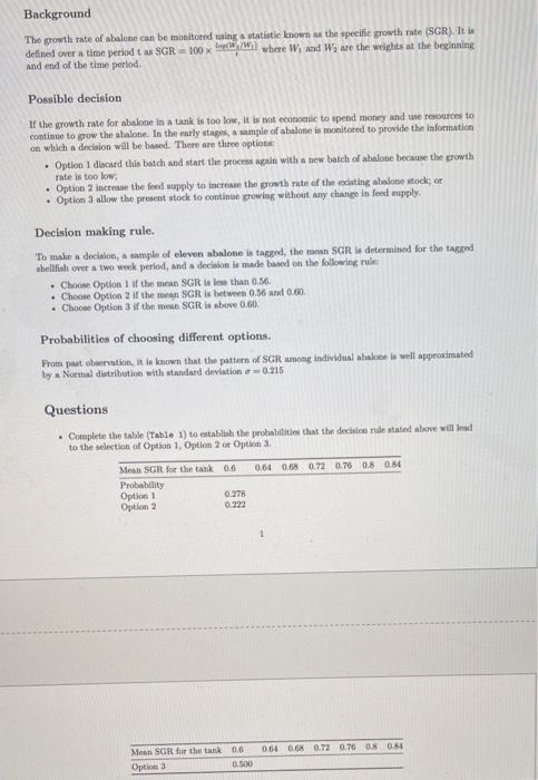 Background The growth rate of sbalone can be