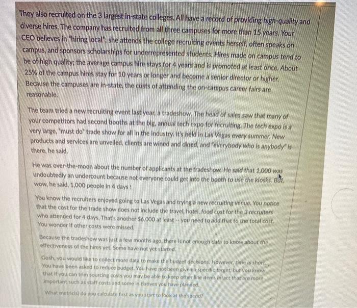 cost per hire is not the right option You are