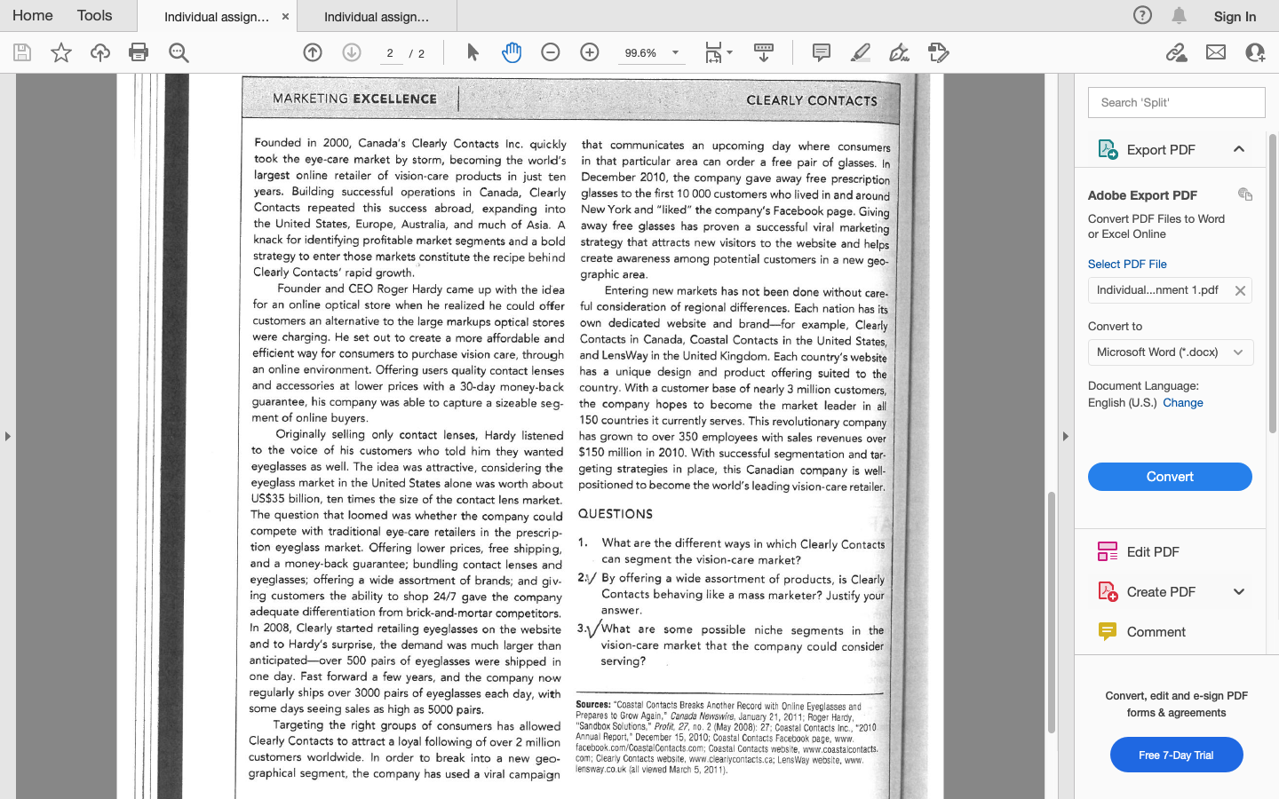 Home Tools Individual assign... X Individual