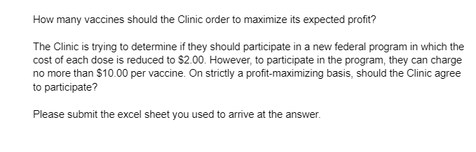 Downtown Health Clinic needs to order influenza