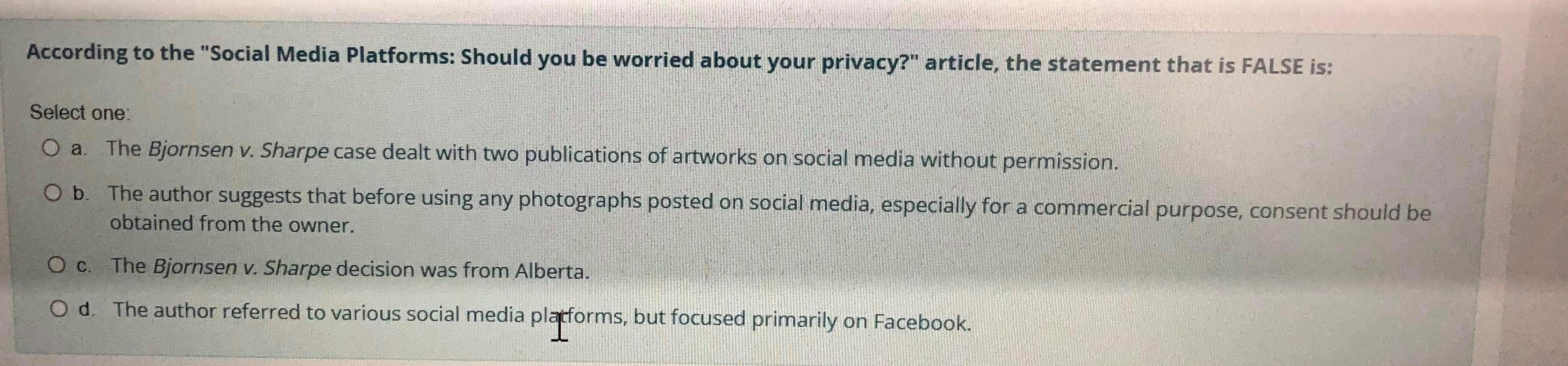 Read the LawNow article, "Social Media Platforms: