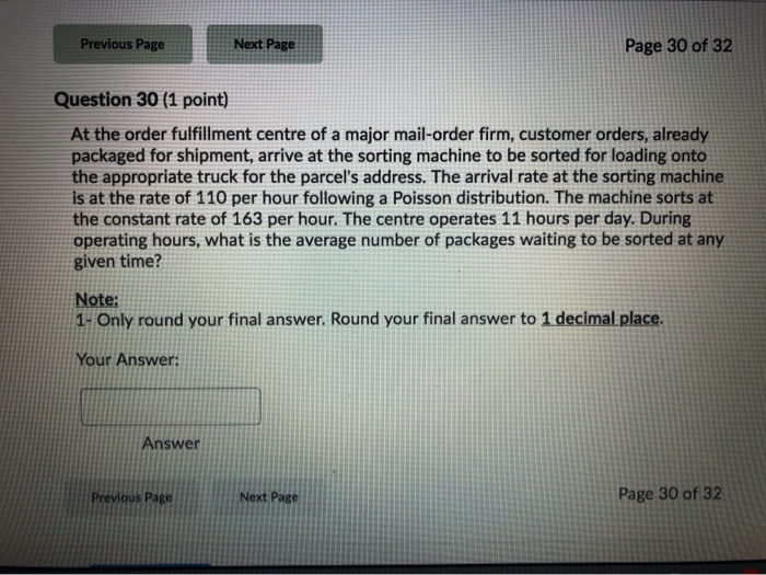 Previous Page Next Page Page 30 of 32 Question 30