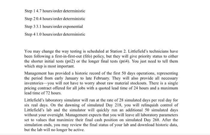 Capacity Management at Littlefield Labs
