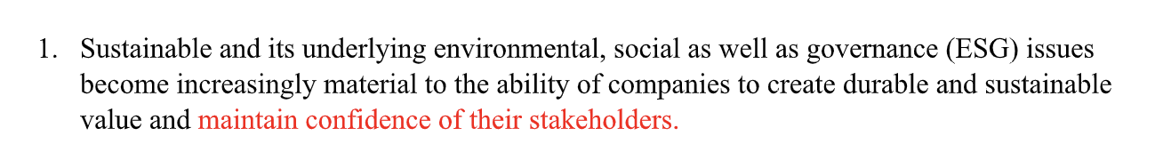 Corporate Governance Provide your explanation on