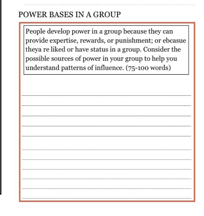 no plagrasim POWER BASES IN A GROUP People