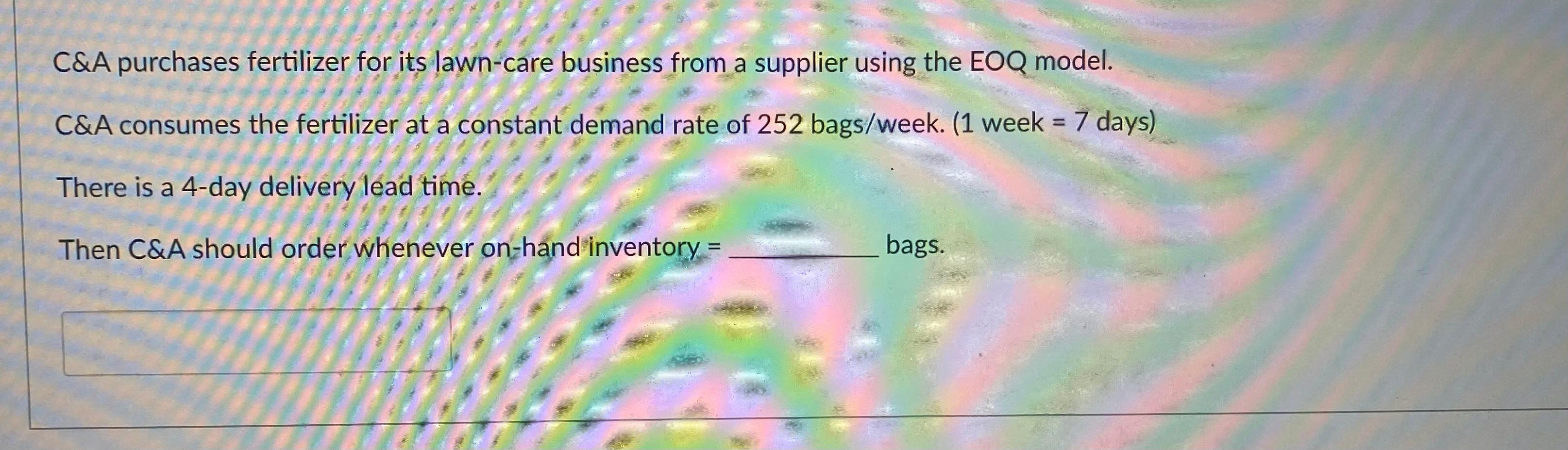 C&A purchases fertilizer for its lawn-care