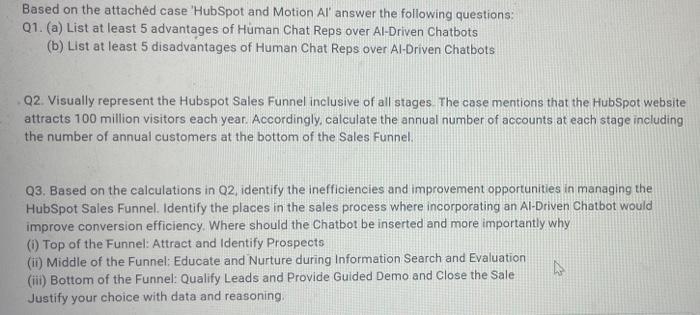 Based on the attached case 'HubSpot and Motion