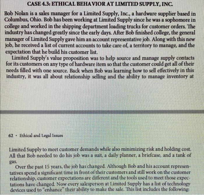 Please help answer all questions a CASE 4.3.