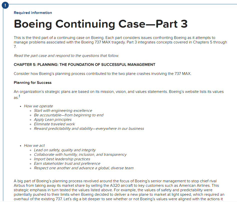 Required information Boeing Continuing Case-Part