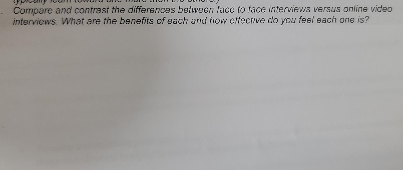 Compare and contrast the differences between face