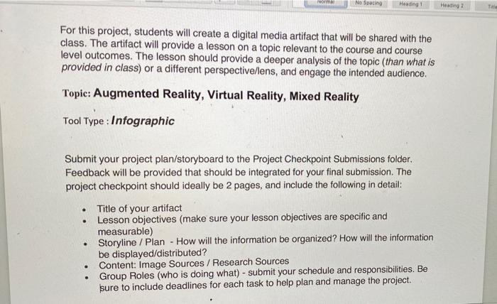 Topic: Augmented Reality, Virtual Reality, Mixed