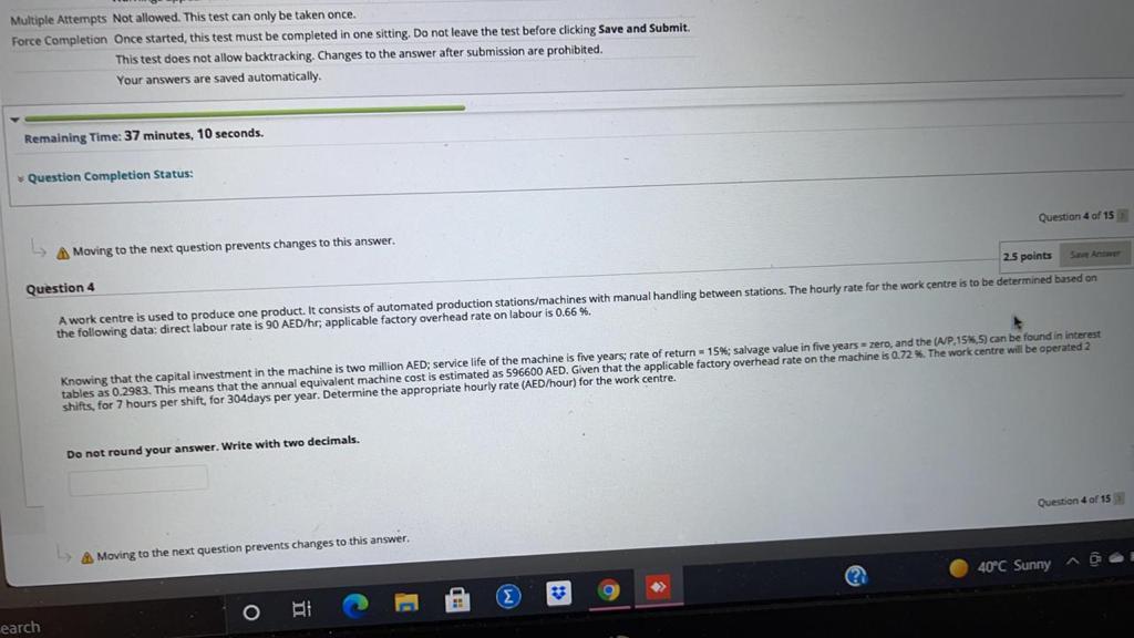 Multiple Attempts Not allowed. This test can only