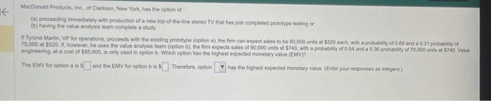 Machonad Products, Int;, of Clakson, New York,