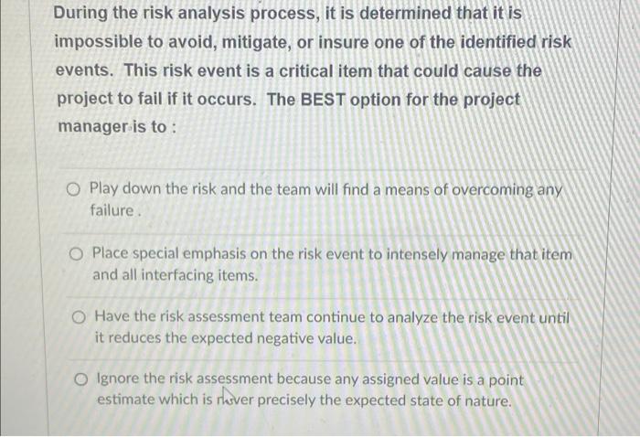 Which one of the following project estimation