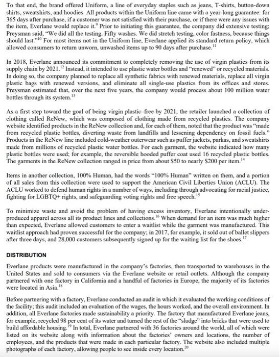 Everlane Inc. (Everlane) was a clothing retailer