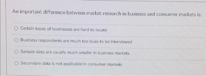An important difference between market research