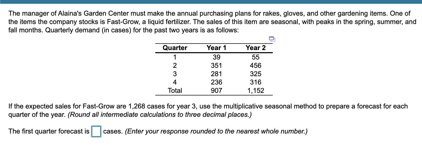 The second quarter forecast is ______ The third
