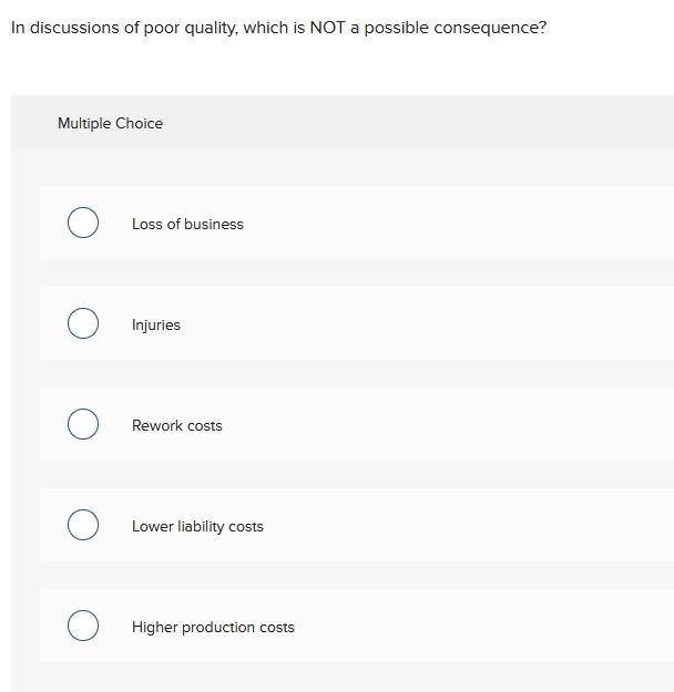4. 5. 6. In discussions of poor quality, which is