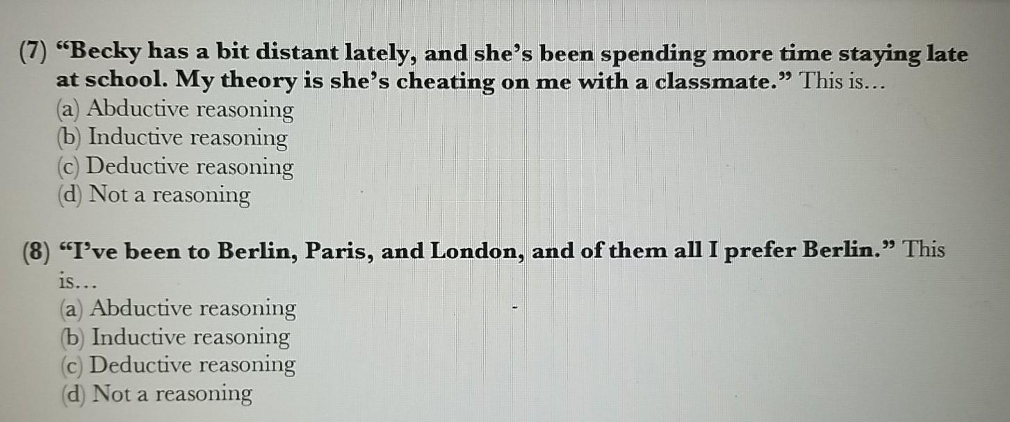 7&8 (7) "Becky has a bit distant lately, and