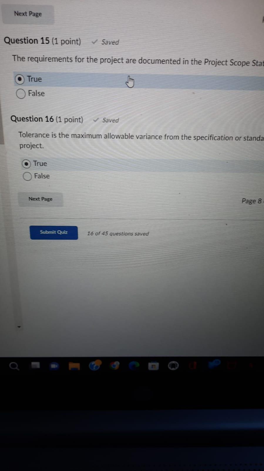 The requirements for the project are documented