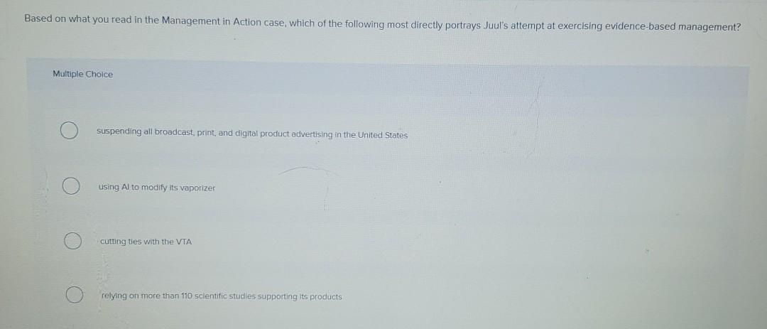 Based on what you read in the Management in