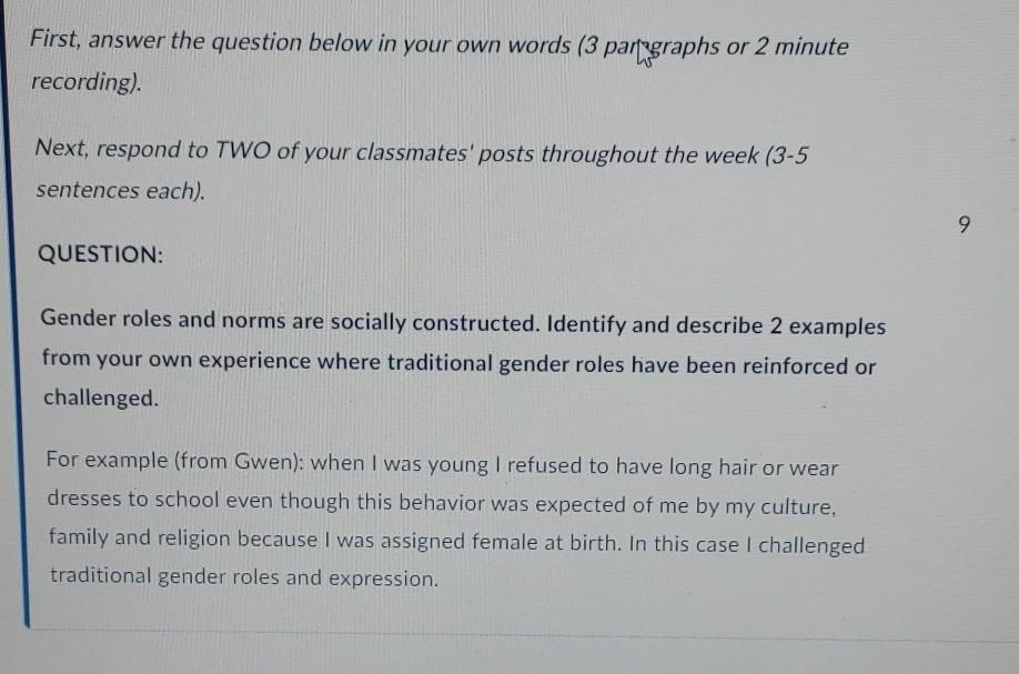 First, answer the question below in your own