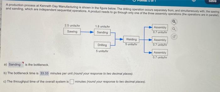 please answer C Save A production process at
