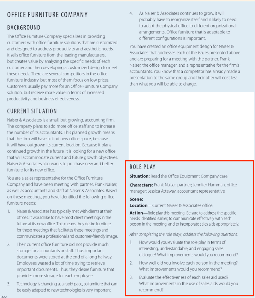 Please answer the questions under Role Play only,