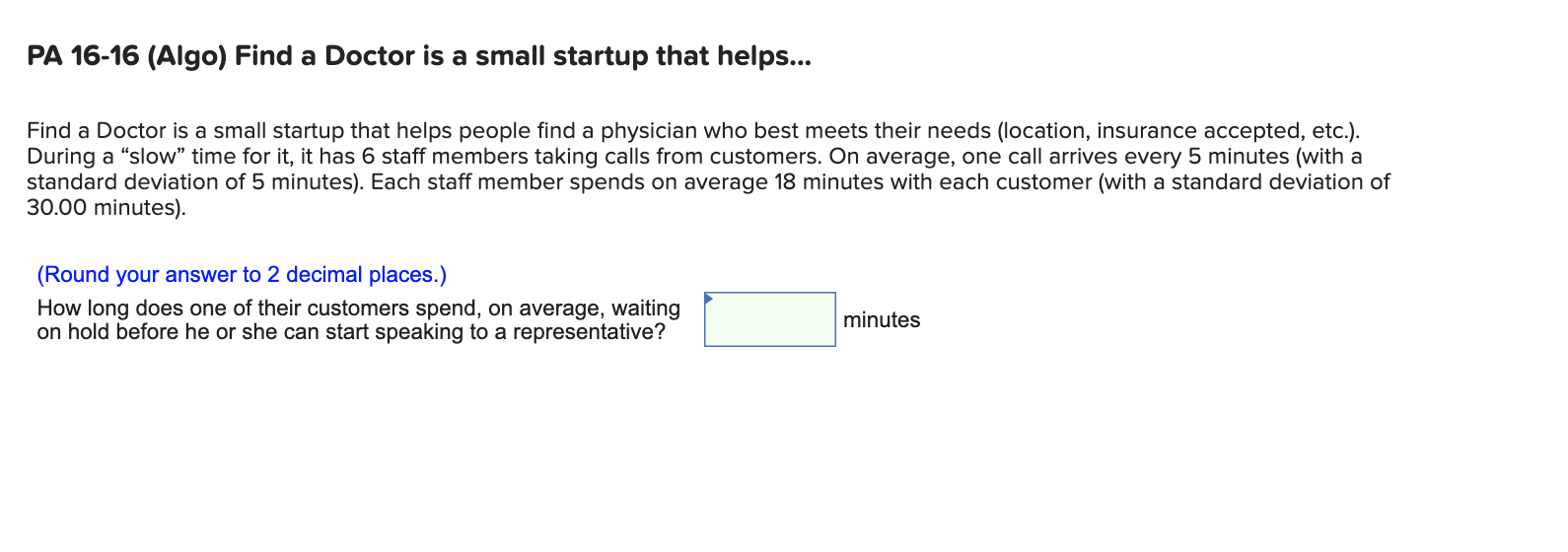 PA 16-16 (Algo) Find a Doctor is a small startup