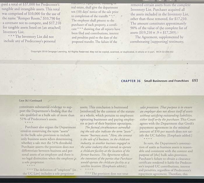 can you write a summary of case study 36.1? .