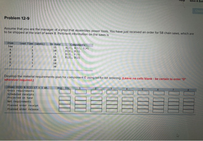 HUID Save & Exit Problem 12-9 Assume that you are