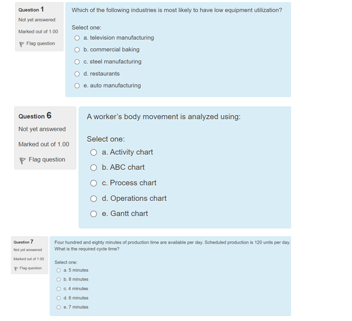 Question 1 Not yet answered Which of the