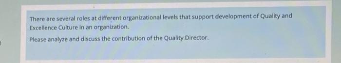 There are several roles at different